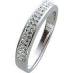 Ring aus echtem Silber mit 40 weissen Kristall-Strass-Steinen