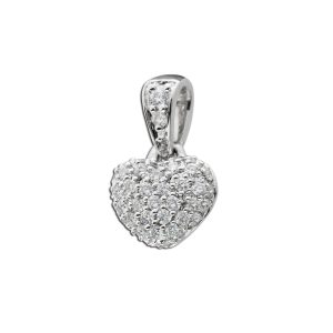 Herzanhänger Weißgold 585 14K Brillanten 0.11ct TW VSI