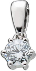 Solitär Anhänger 0.10ct F Vsi. Weißgold 585 14K Lab Grown Diamond