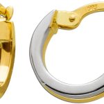 Creolen 12mm Gelbgold Weißgold 585 14 Karat Bicolor