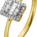 Brillantring Gelbgold Weißgold 585 14K Diamanten 0.17ct