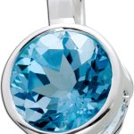 Blautopas Anhänger Sterling Silber 925 wasserblauer Edelstein