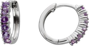 Amethyst Creolen Silber 925 lila Natur Edelsteine