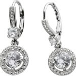 Ohrhänger Silber 925 Halo weisse Zirkonia
