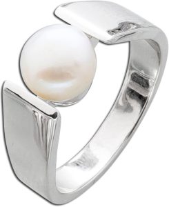 Perlenring Silber 925 Süsswasserzuchtperle 7.6mm