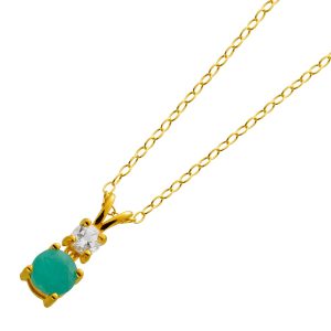 Topas Kette Anhänger Silber 925 vergoldet grüner Natur Smaragd Edelstein