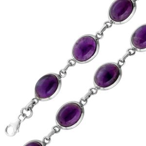 Amethyst Armband Silber 925 lila Edelsteine 25ct