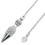 Elfen Pendel BERK PE-888 Metall versilberte Kette 40 Zirkonia