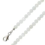 Mondstein Kette hellgraue Kugeln 5mm Edelstein