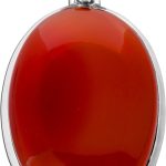 Carneol Anhänger Silber 925 orange roter Edelstein 45ct