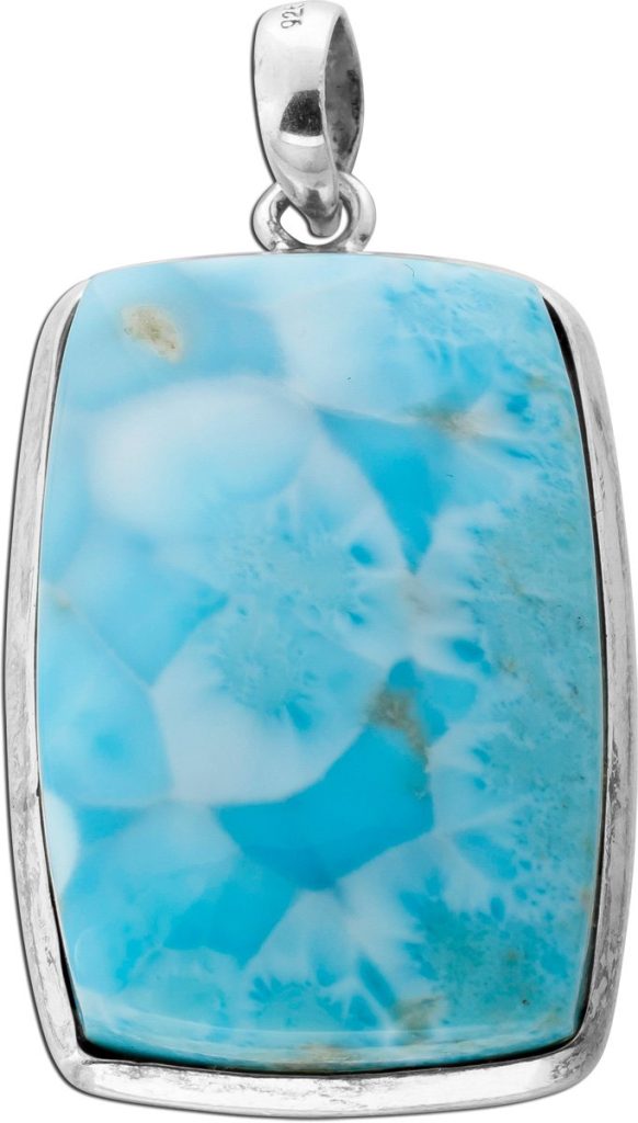 Larimar Anhänger Silber 925 himmelblauer Edelstein 40ct