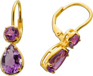 Amethyst Ohrhänger Silber 18K vergoldet brasilianische Amethyste 3.5ct