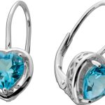 Blautopas Herz Ohrringe Silber 925 nat. Sky Blue Topase 2.54ct