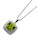 Peridot Kette Silber 925 nat. Peridot 1.84ct weiße nat. Zirkone
