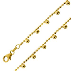 Fusskette Silber 925 Gold vergoldet Kugelanhänger 25