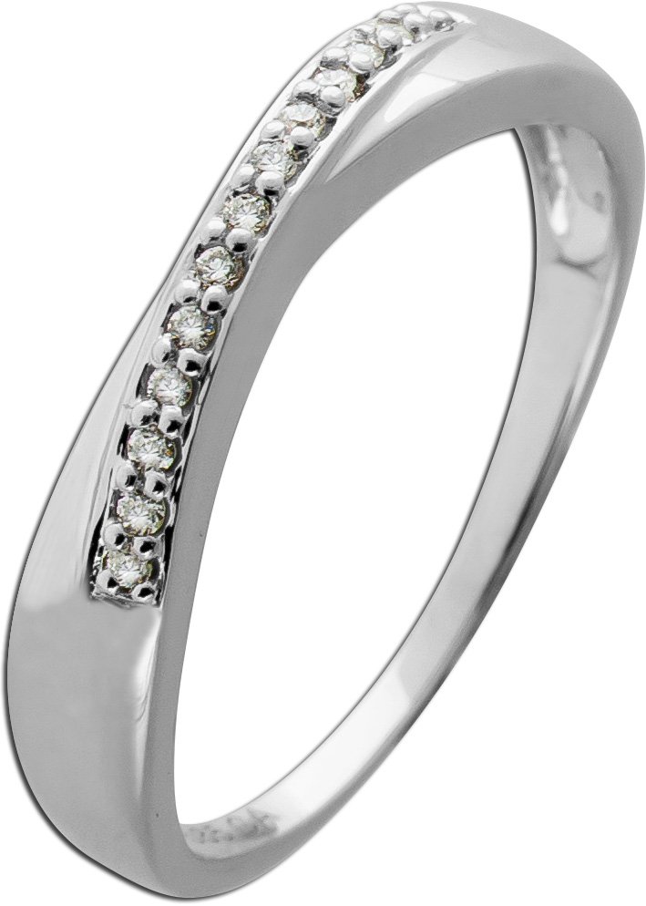 Brillantring Weißgold 585 14K Lab Grown Diamanten 0.08ct.