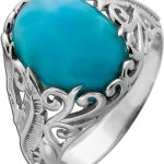 Larimar Ring Silber 925 blauer Natur Larimar Edelstein 8ct