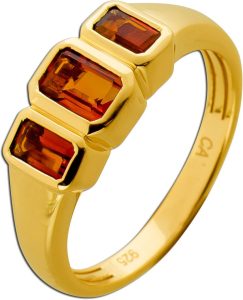 Citrin Ring Silber 925 vergoldet nat. Madeira Citrine 1.15ct