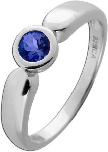 Tansanit Ring Silber 925 blauer nat Tansanit 0.50ct.