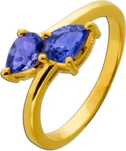 Tansanit Ring Silber vergoldet Nat. Tansanite 1.50ct