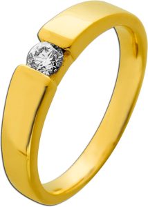 Solitärring Silber vergoldet Labor Diamant 0.50ct. Verlobungsring
